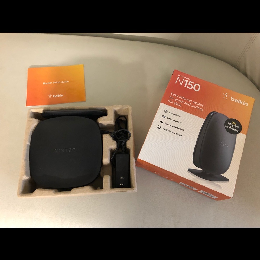 Belkin N150 Wireless/Wi-Fi Router 4x LAN Ports 2.4 GHz F9K1001🔌Tested & worked